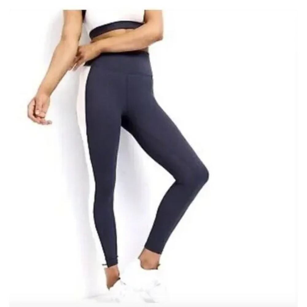 ALLFENIX Mia Side Stripe Leggings Navy Blue Women's Size Medium Track Striped